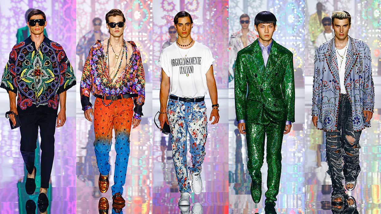 Mannenmodeweek Milaan. De modeshow van Dolce & Gabbana: kleur en licht! Photo: courtesy of Dolce & Gabbana