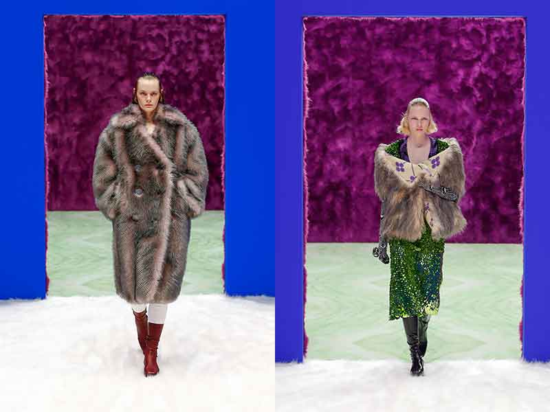 Modetrends herfst winter 2021 2022. Faux fur. Photo: courtesy of Prada