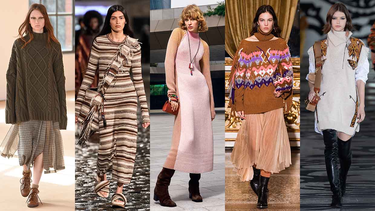 Knitwear trends voor het nieuwe seizoen. Kies je wintertrui of wollen jurk!