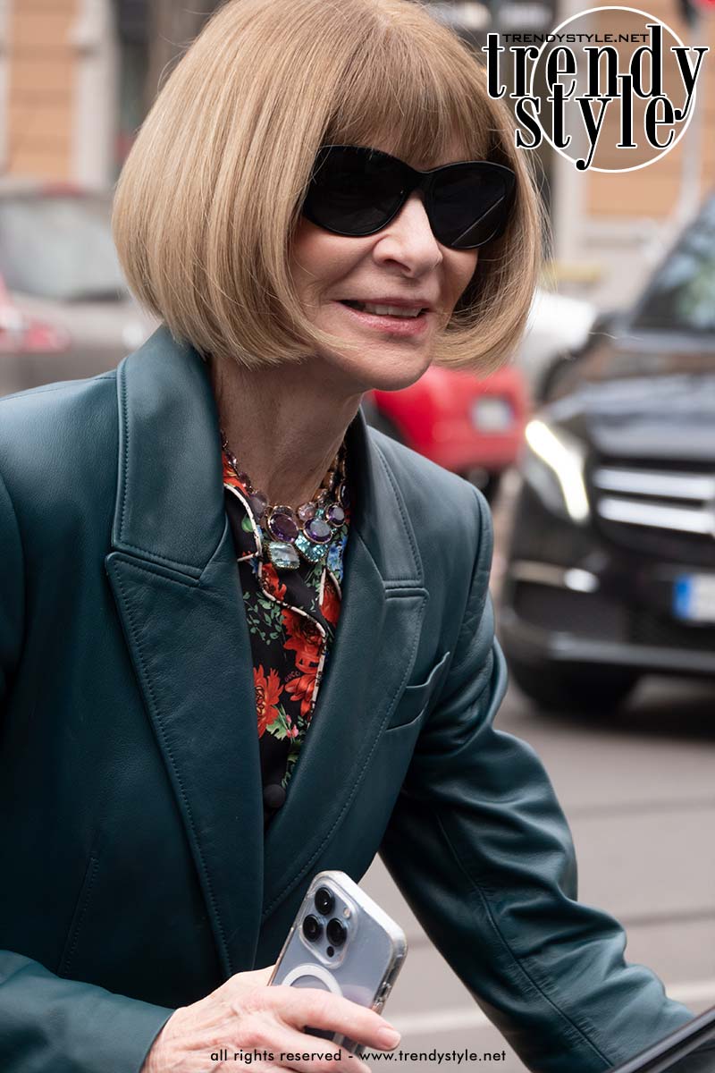 Anna Wintour met haar signatuur pony. Foto Charlotte Mesman