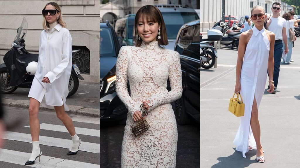 Influencers streetstylers zweren deze witte zomerjurken