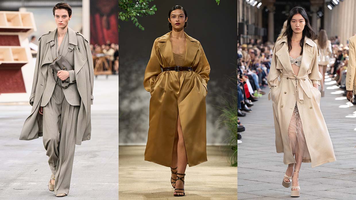 Modetrends. Zo zien de trench coats voor voorjaar 2024 eruit