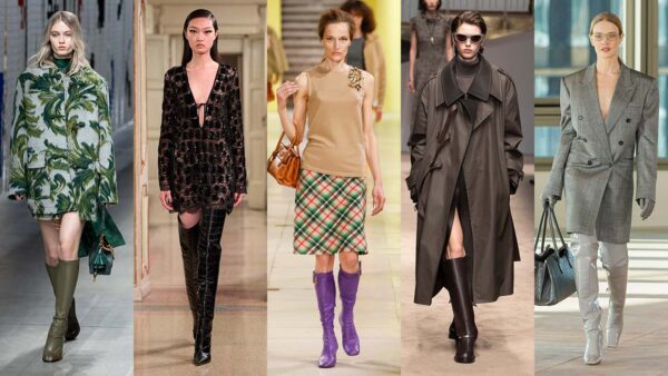 De hoge laarzen voor winter 2025 2026 zijn: heftig! Photo courtesy of Etro, Elisabetta Franchi, Miu Miu, Tod's, Stella McCartney