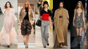 Het ABC van de mode voor winter 2025 2026. Dit zijn de grootste modetrends. Photos courtesy of Chloé, Louis Vuitton, Miu Miu, Max Mara, Dolce & Gabbana