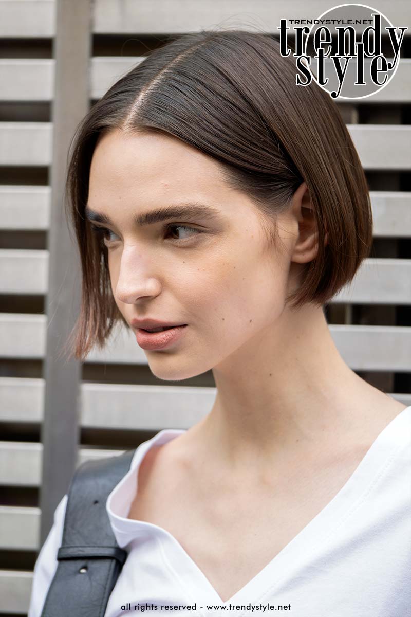 Halflange kapsels voor winter 2025. Foto Charlotte Mesman