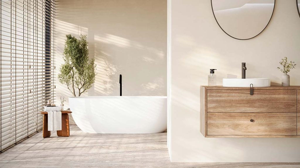 Badkamer in japandi stijl