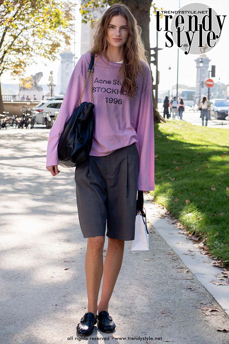Sam Laban tijdens de Paris Fashion Week lente/zomer 2027. Foto Charlotte Mesman