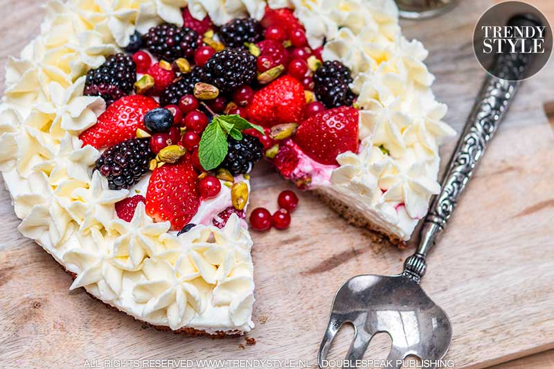 Kookrecept. Volkoren cheesecake met bosvruchten