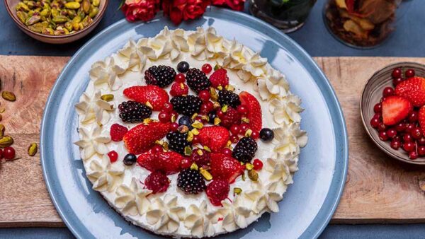 Kookrecept. Volkoren cheesecake met bosvruchten