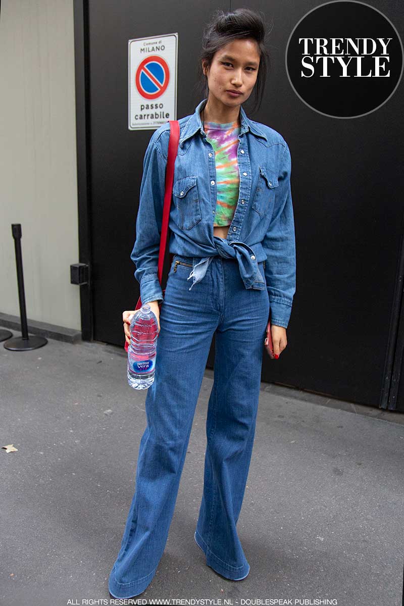 Streetstyle mode 2020. Drie jeans look. Zo dragen de modellen denim