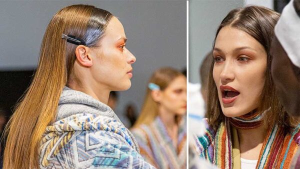 Kapseltrends herfst winter 2020 2021. Steil haar. Bella Hadid