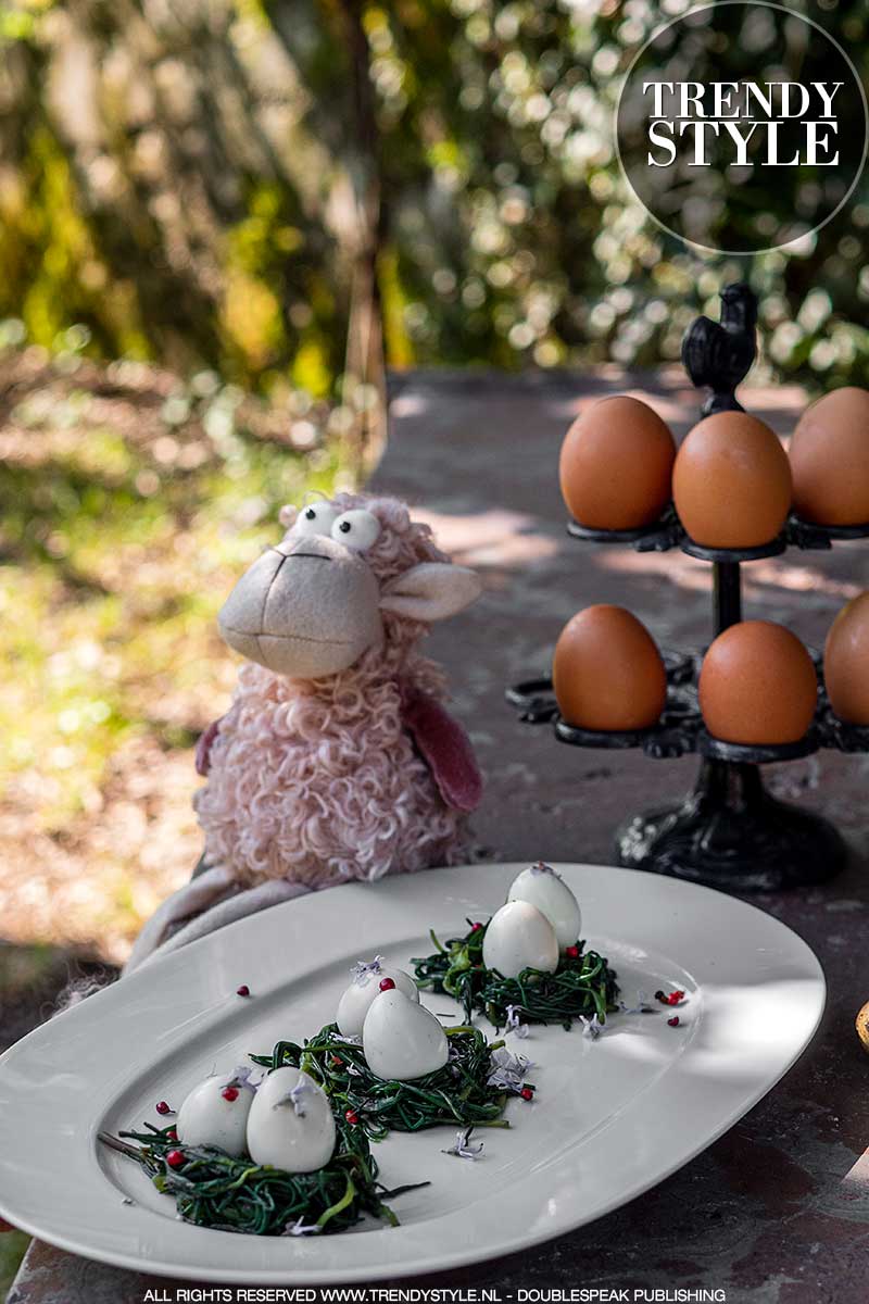 Lente recept. Feestelijk bijgerecht: nestje met kwarteleitjes