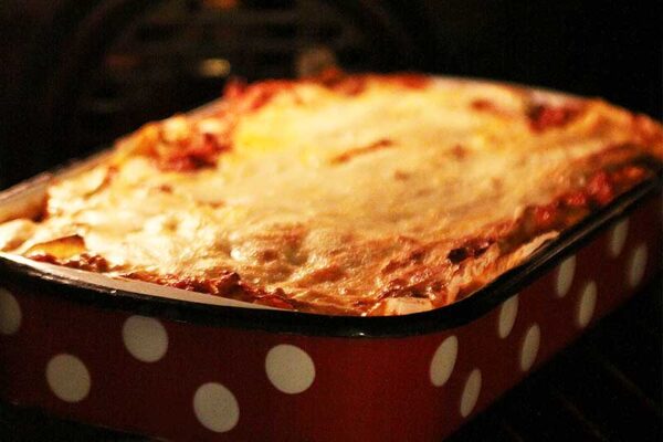 Lasagne in de oven