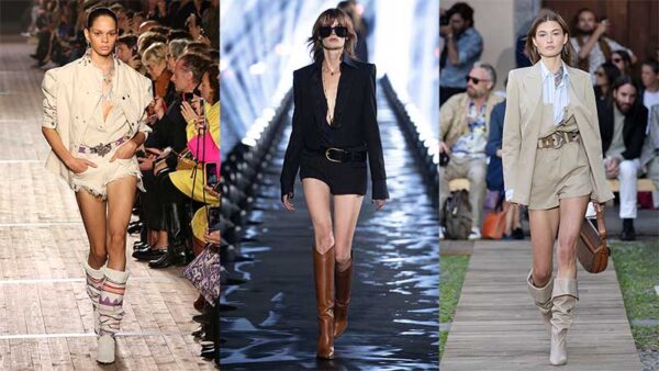 Modetrends zomer 2020. Laarzen onder korte broek