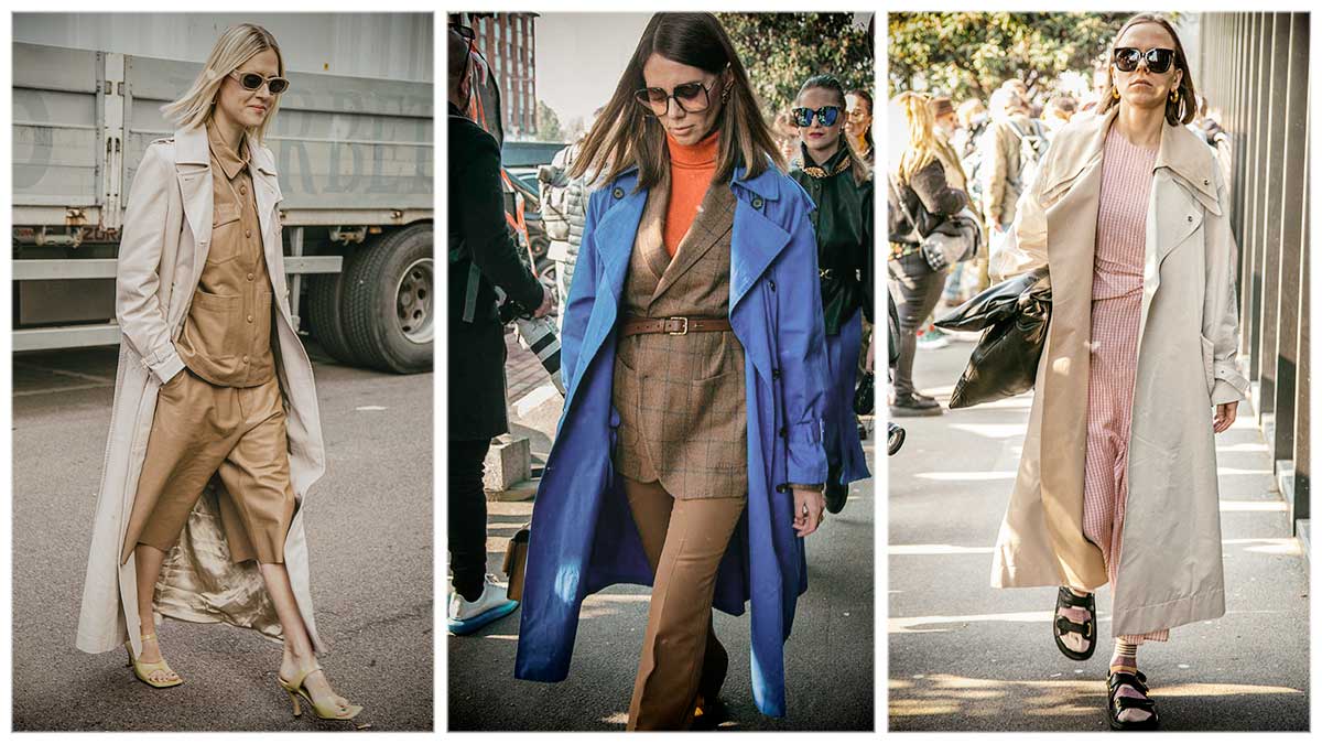 Streetstyle mode herfst 2020. Trench coats