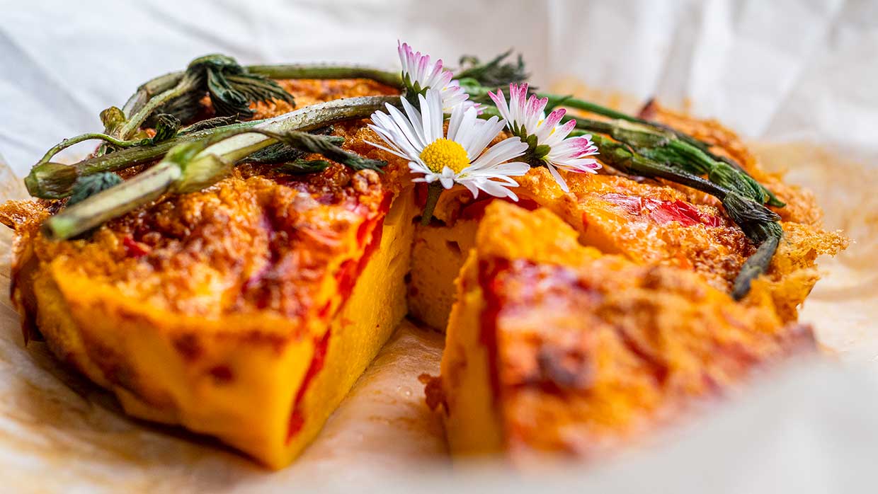 Lente recept. Omelet met paprika in de oven