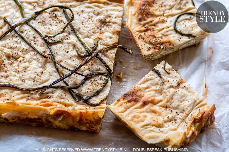 Crespelle met (wilde) asperges en ricotta in de oven