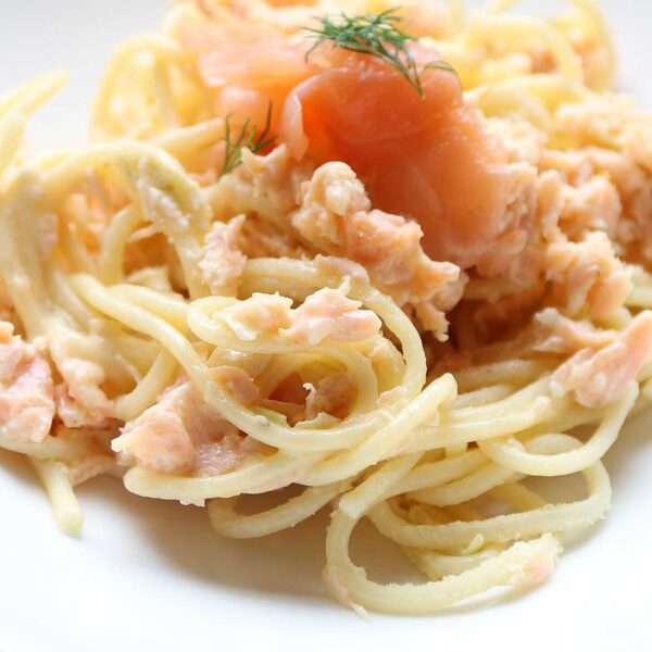 Pasta met zalm