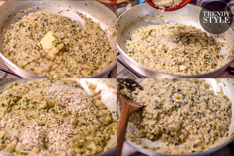 Risotto met madeliefjes. Foto: Charlotte Mesman