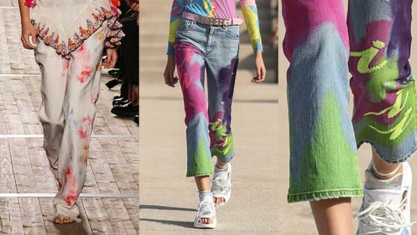 Spijkerbroeken trends lente zomer 2020. Jeans met fantasieën