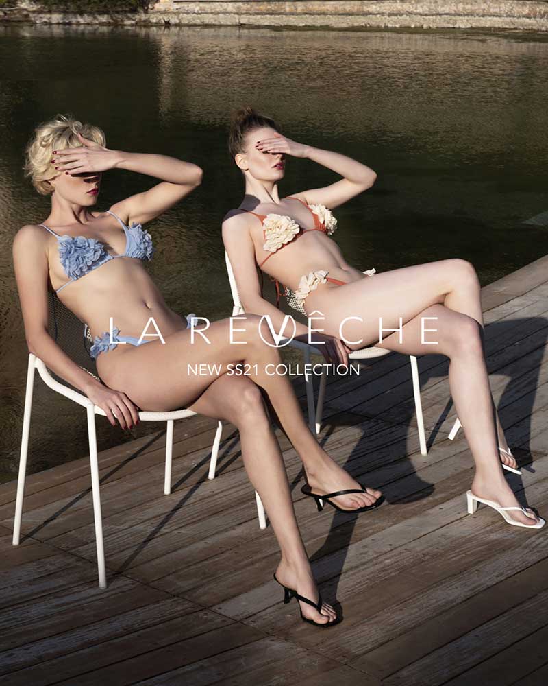 Strandmode trends 2021. Het wordt de zomer van de gekleurde (en kleine!) bikini's. Swimwear: La Reveche