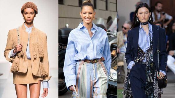 Modetrends lente zomer 2020. Blauwwit gestreepte blouses