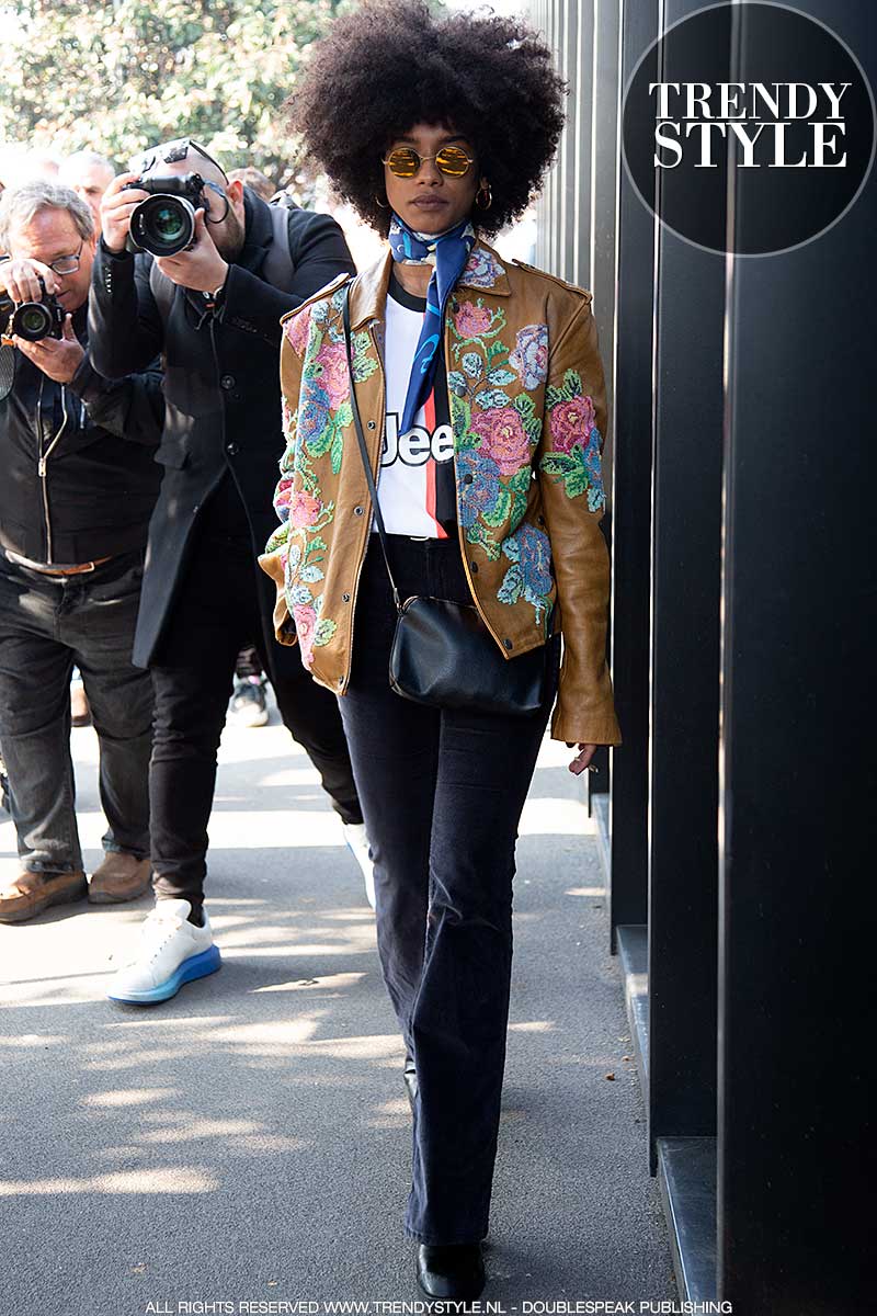 Streetstyle mode Milan Fashion Week. Modetrends voorjaar 2020