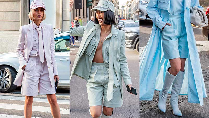 Streetstyle trends zomer 2020. Hot: de short suit met zomerlaarzen