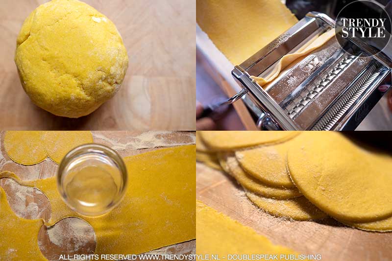 Koken in de herfst. Tortelli (ravioli) met pompoenvulling