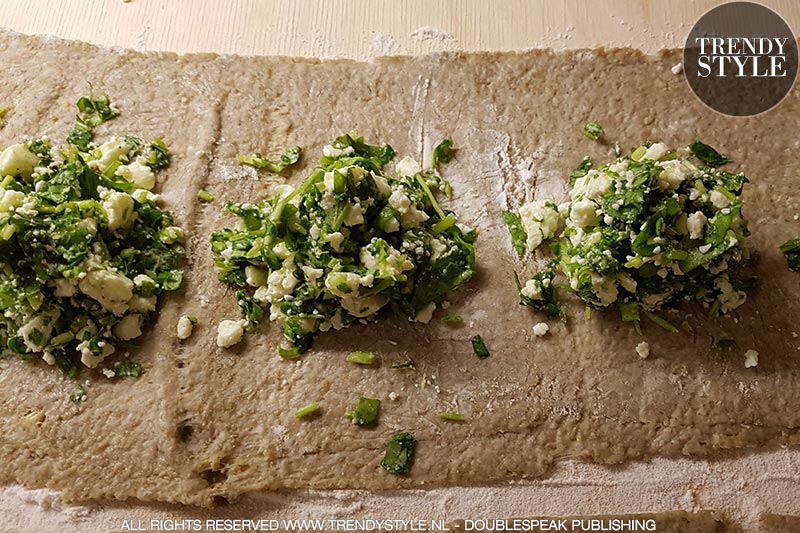 Volkoren ravioli met rucola feta vulling